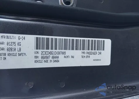 2014 Dodge Charger Se z USA, uszkodzony, nr VIN 2C3CDXBG1EH307009